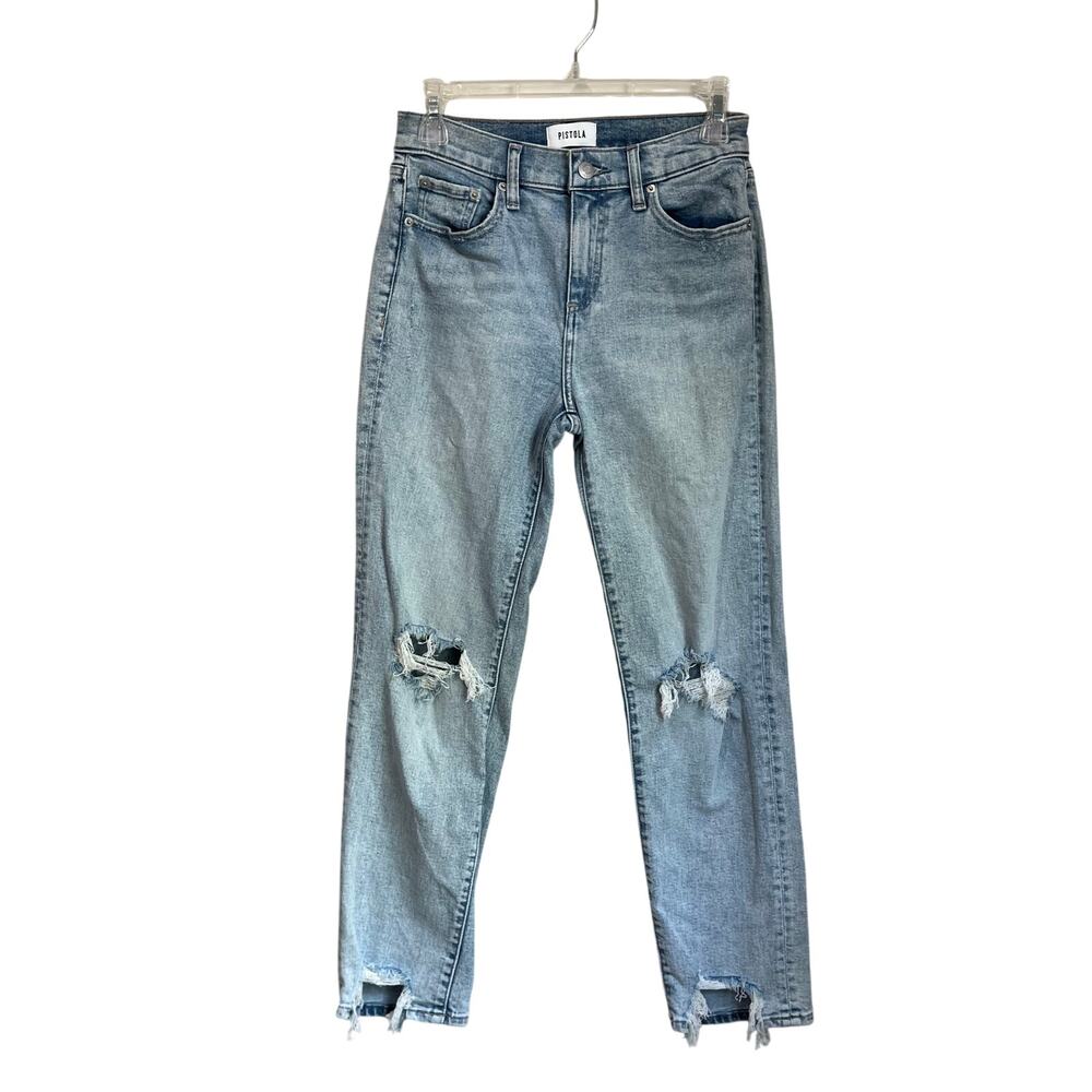 Pistola Monroe‎ High Rise Slim Cigarette Jeans Light Wash Size 25 Crop